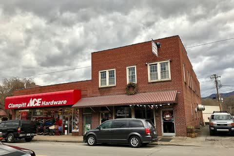 Two-story brick commercial building on Main Street in Bryson City